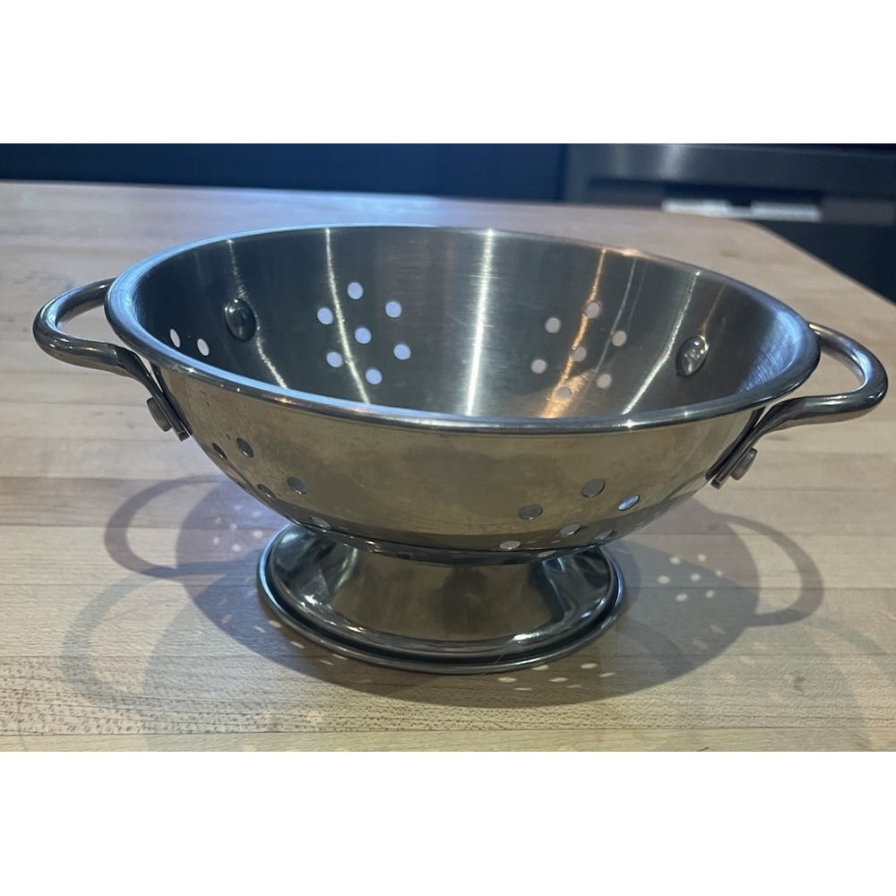 Melissa and Doug Small 5" dia Child's Toy Stainless Steel Colander Strainer B